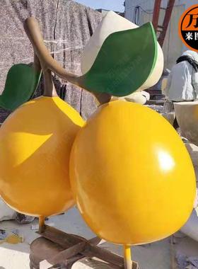 玻璃钢水果植物雕塑枇杷雕塑摆件农场庄园种植园景观雕塑制作