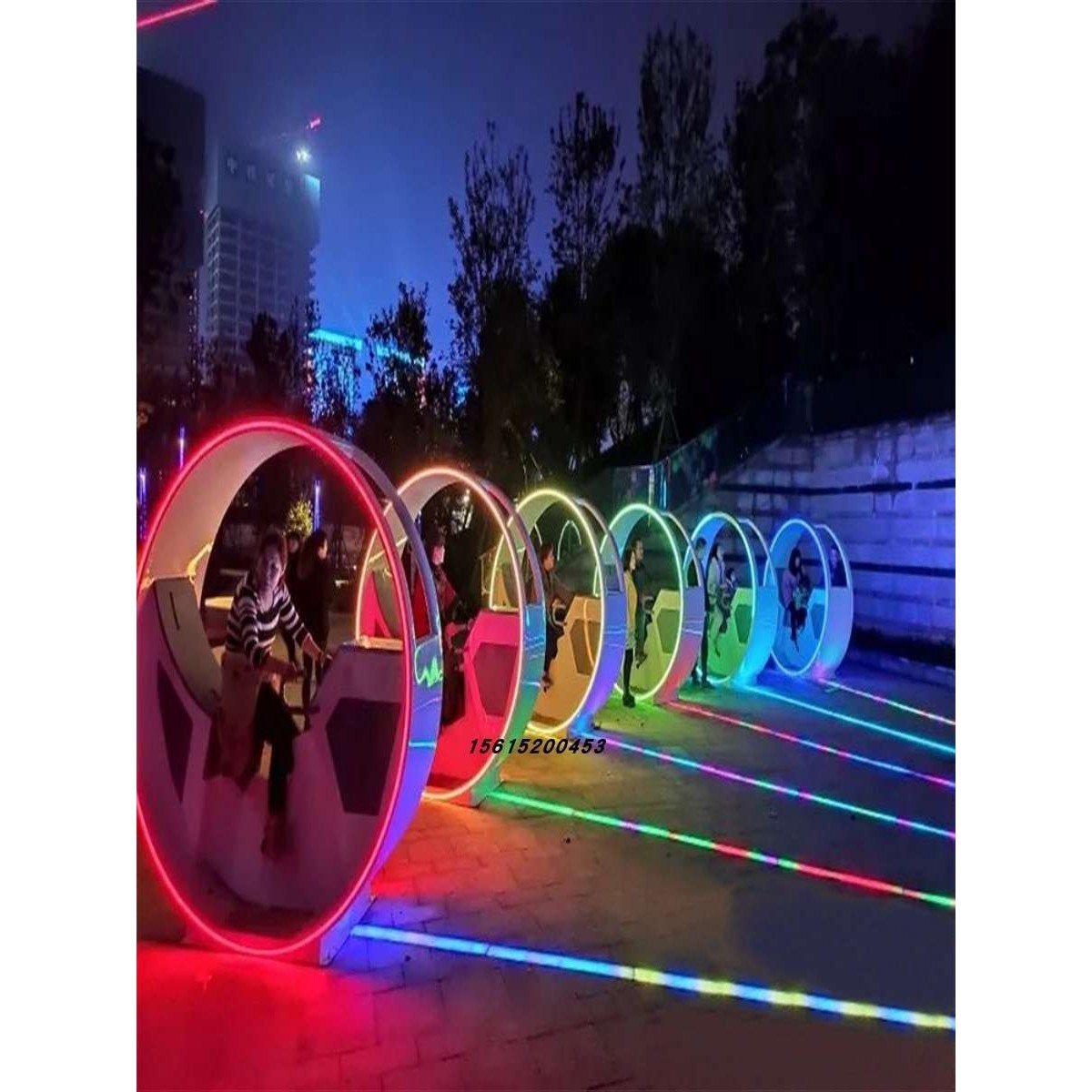 游乐发电设施喷泉骑行单车无健身大型动感网红划船机户外公园动力