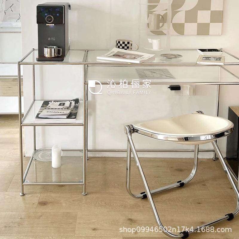 中古不锈钢管梳妆化妆桌客厅书桌台办公桌书房玻璃桌写字台电脑桌,基础建材,脚轮/万向轮,淘宝优惠券,粉丝福利购,淘宝优惠卷