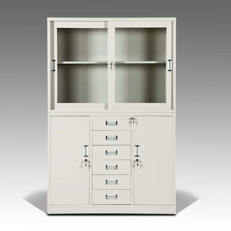 文件柜铁皮柜分体宽中六6斗移门柜钢制办公档案柜资料柜办公柜