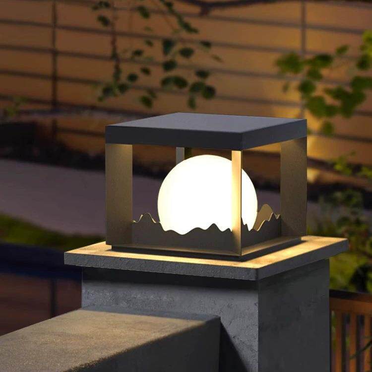 太阳能柱头灯庭院灯别墅花园大门灯户外防水围墙灯家用门柱灯