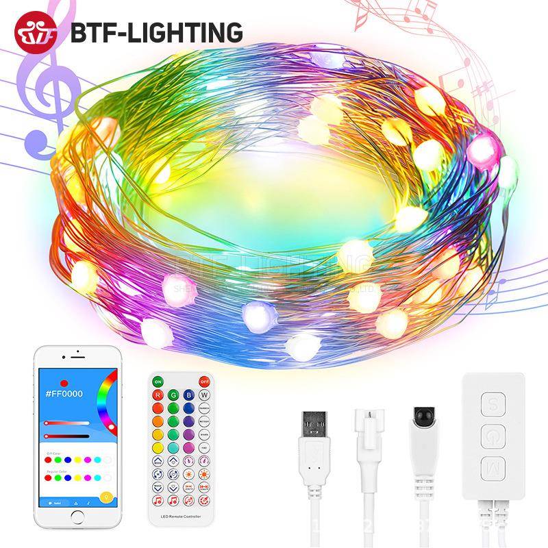 铜线灯LED小彩灯串灯户外闪灯露营氛围灯串USB遥控家庭聚会氛围灯