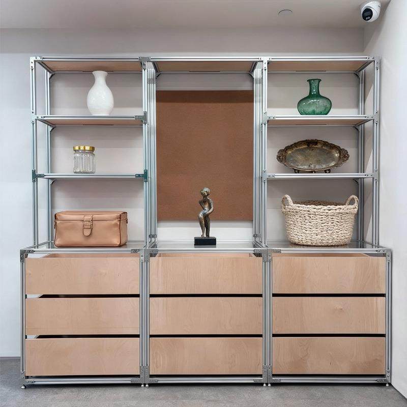 中古风铝型材桦木展示柜落地多层抽屉收纳架家用储物柜陈列置物架,家装灯饰光源,其它灯具灯饰,淘宝优惠券,粉丝福利购,淘宝优惠卷