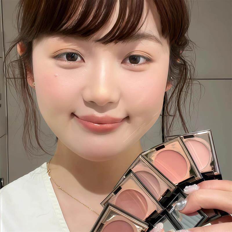 夏日原生感水蜜桃唇颊两用腮红膏泥口红眼影多用膏平价栗子本子