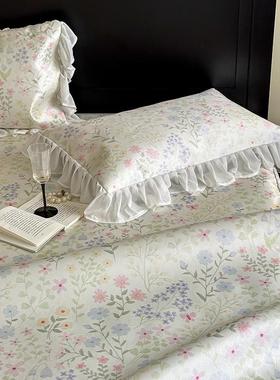 夏季高端A类法式覆古床裙冰丝凉席三件套可水洗可折叠软床席子