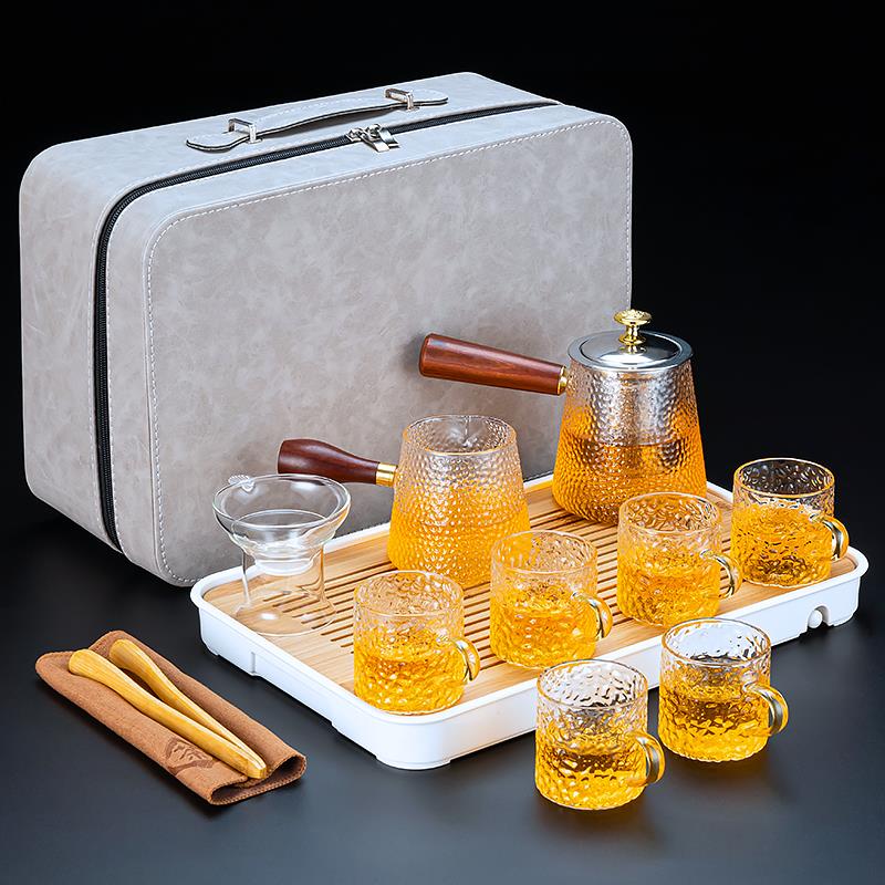 户外可携式旅行茶具小套装家用功夫玻璃茶壶泡茶器简约喝茶杯定制