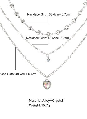 Fashion clavicle chain 多层叠戴项链时尚桃心爱心吊坠锁骨链