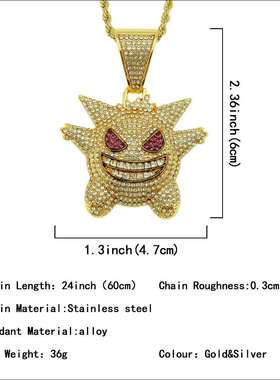 Childhood memories diamond inlaid hip-hop pendant three-dime