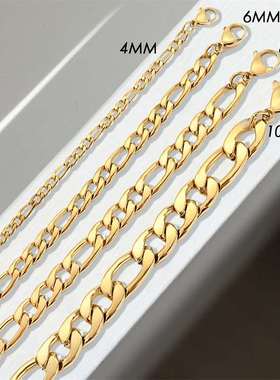 Basic chain Figaro stainless steel necklace basic stacking m