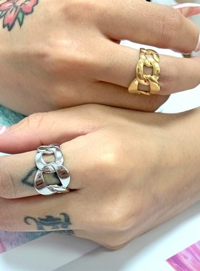 New Design Stainless Steel Chain Ring For Woman Fashion Kore