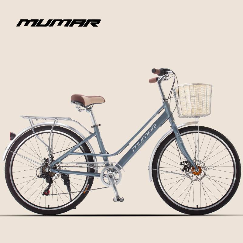 美国牧马人自行车女式26寸铝合金变速碟煞淑女男通勤学生轻便单车