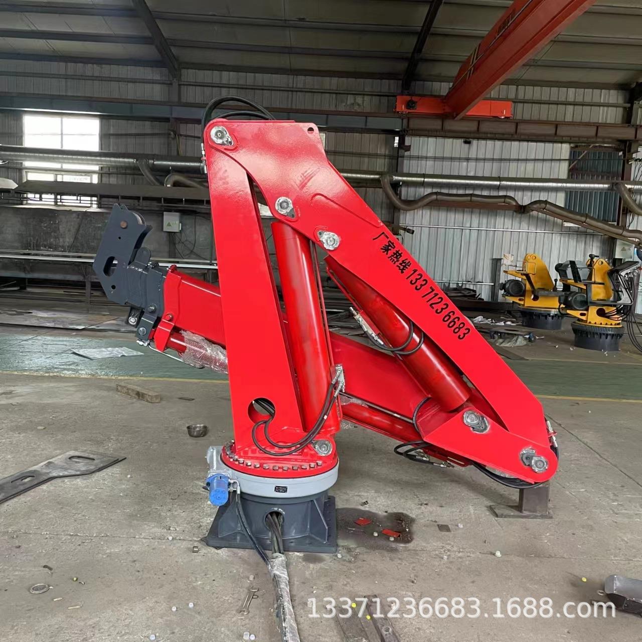 船用折臂式t起重机 车载液压折叠臂吊机 货车车厢改装小型折臂吊