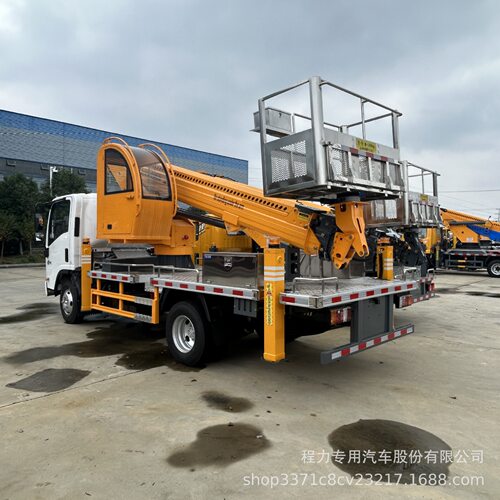 江铃直臂高空车作业车 23米登高升降平台 高炮广告牌安装