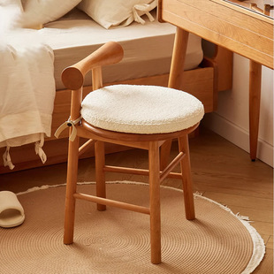 北欧全实木梳妆凳家用带靠背小板凳小户型樱桃木椅子蝴蝶化妆凳子