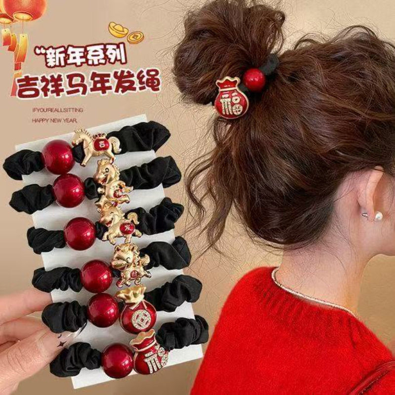 金色小马小肠发圈新年本命年生肖