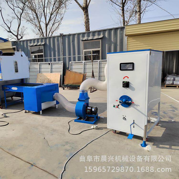 懒人沙发靠背填充机PP棉短纤维棉开松机双工位狗窝猫枕冲棉机