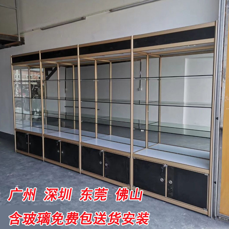 精品展柜化妆品工艺礼品展架样品间玻璃产品展示柜透明商品展示架