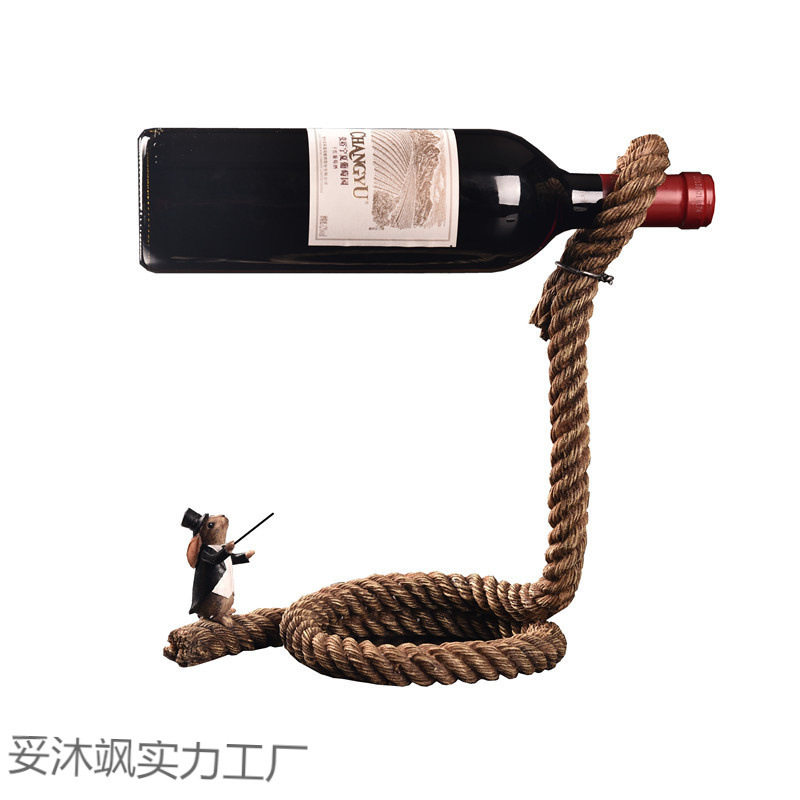 红酒架创意餐厅家用简约个性欧式瓶杯托客厅格子柜工艺品家居摆件