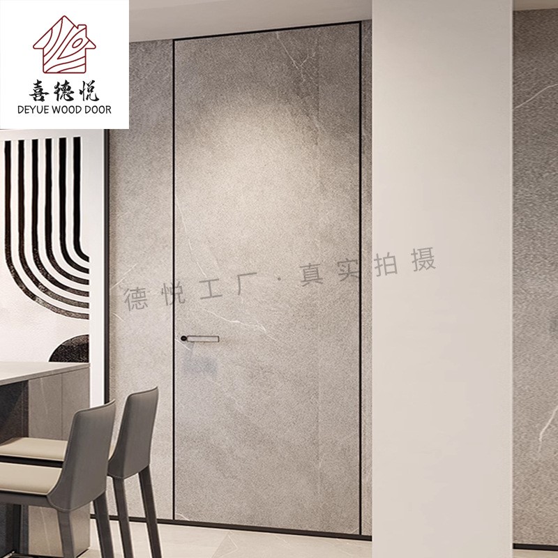 实木无门框隐形门烤漆极简现代通顶门极窄边框卧室门源头工厂南京