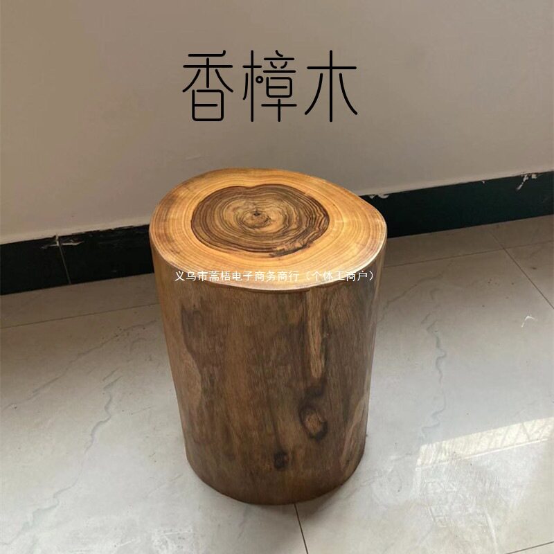 直销木墩香樟木树墩原木坐凳子实木圆凳换鞋凳树桩大木桩底座茶几