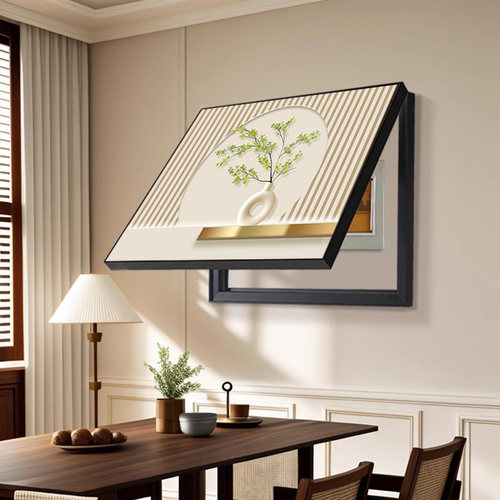 现代简约绿植配电箱弱电箱画