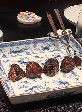 新款中式青花陶瓷正方盘酒店冷菜盘子饭店明档展示盘特色创意餐具