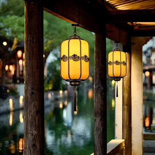 新中式户外凉亭灯笼吊灯防水室外庭院别墅大门挂灯走廊过道阳台灯