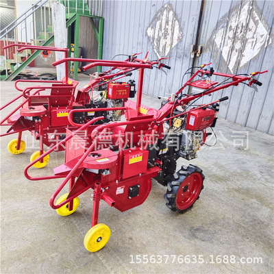 单行玉米收获机柴油苞米扒皮还田机 15马力手扶割台