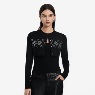 Back针织开衫 Called 女2025冬季 新款 显瘦上衣 长袖 Archive系列