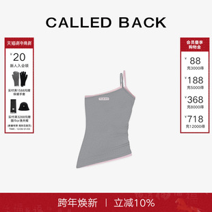 百搭时尚 新款 显瘦上衣 Back假两件斜肩背心女2025夏季 Called