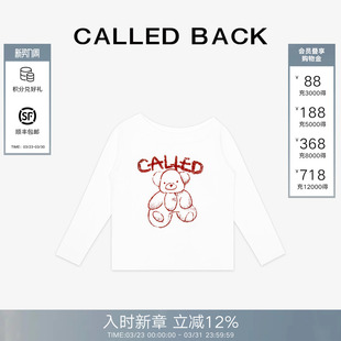 百搭圆领休闲印花上衣 T恤女2026春夏新款 Called Back趣味小熊长袖