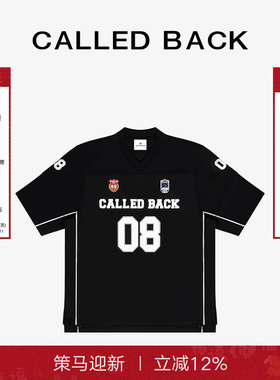 Called Back短袖T恤女2025夏季新款宽松休闲百搭黑色印花短款上衣