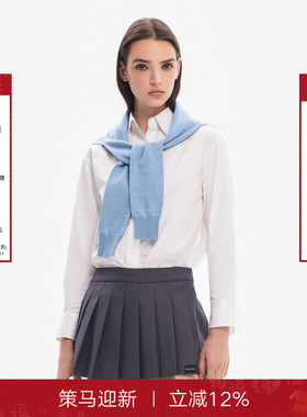 Called Back蓝色披肩外搭女2025新款四季百搭针织小坎肩护颈搭肩