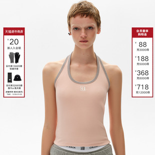 时尚 新款 单肩吊带撞色背心打底上衣 BACK官方直营2025春季 CALLED