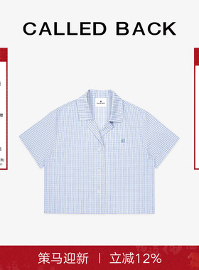 Called Back格子衬衫女2025夏季新款短袖时尚百搭宽松蓝色上衣