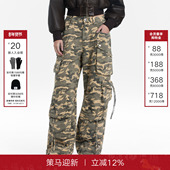 Back牛仔裤 复古慵懒风阔腿迷彩工装 女2025秋季 Called 新款 美式 裤