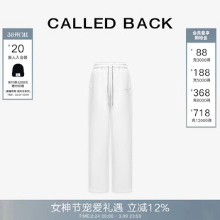 Called Back女士休闲裤2026春季新款纯色烫钻抽绳百搭运动阔腿裤