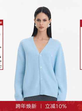 【姜妍同款】CalledBack针织开衫女2025秋季新款学院宽松廓形毛衣