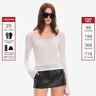 上衣女2025秋新款 Back长袖 Called 内搭针织打底衫 鞠婧祎同款
