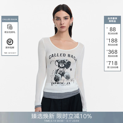 CalledBack饭团熊长袖上衣