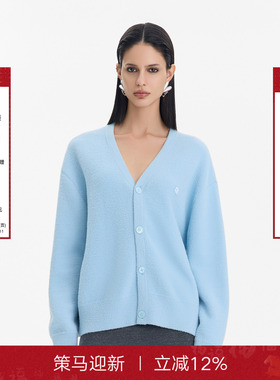 【姜妍同款】CalledBack针织开衫女2025秋季新款学院宽松廓形毛衣