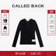 CALLED 打底上衣 假两件长袖 BACK简约撞色纽扣半开领针织衫 女秋季