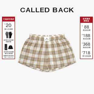 百搭高腰显瘦休闲运动风裤 Called 新款 女2025夏季 子 Back格子短裤