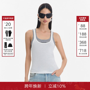 Back吊带背心2025新款 Called 内搭假两件打底上衣 孟子义同款