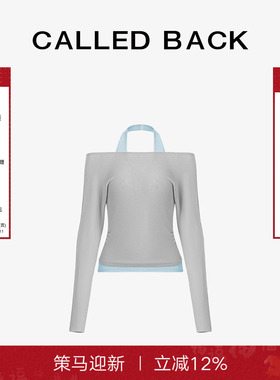 【Current系列】CalledBack挂脖长袖T恤女25年冬季新款一字肩上衣