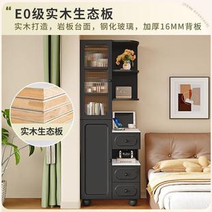 Rdt实床头柜家用纳卧室床边柜窄柜DGY储物柜高柜木小户型夹缝收柜
