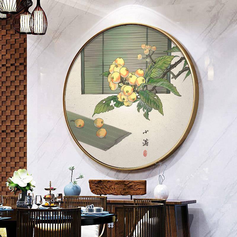 24节装饰画中式新挂画饭店气墙面装饰现代中式节气艺术圆形壁四画图片