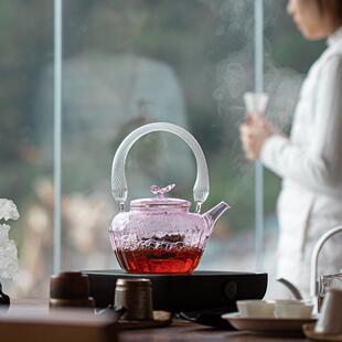 花茶泡 日5642耐烧水壶玻璃家用耐高温热茶壶煮电陶炉可加热女士式