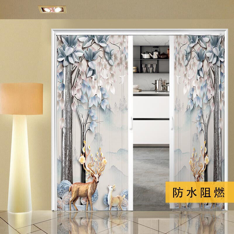 pvc折叠门阳台拉门隔断化妆室浴室客厅厨房厕所移门家用隐形门