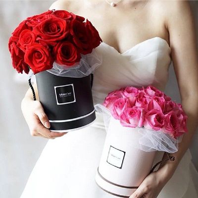 Round Flower Paper Boxes Hold The Bucket Gift Packaging Box